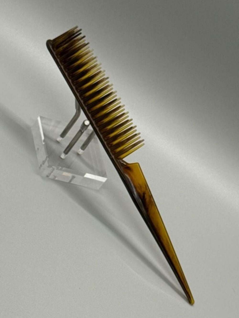 Tortoiseshell Style Fine Tooth Rat tail Teaser Hair Styling Comb Brush Vtg